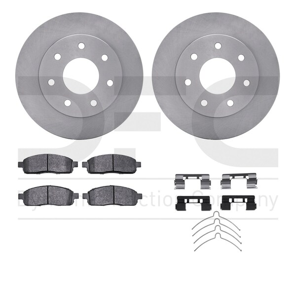 Dynamic Friction Co DFC Brake Rotor- Heavy Duty Brake Pad includes Hardware 6412-54218 - main
