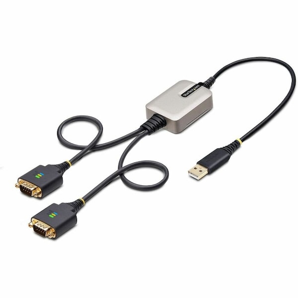 Startech.Com 2FT 60CM 2-PORT USB TO SERIAL ADAPTER CABLE, INTERCHANGEABLE DB9 SCREWS/NUTS, COM 2P1FFC-USB-SERIAL - main