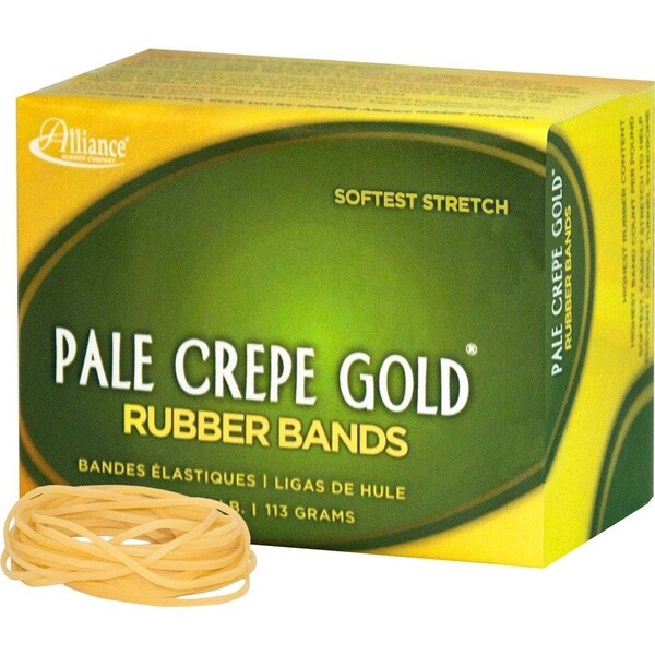 Alliance Rubber Alliance Pale Crepe Gold Rubber Bands, Size No 16, 2-1/2"x 1/16", Natural, 1/4 lb. Box 20169 - main