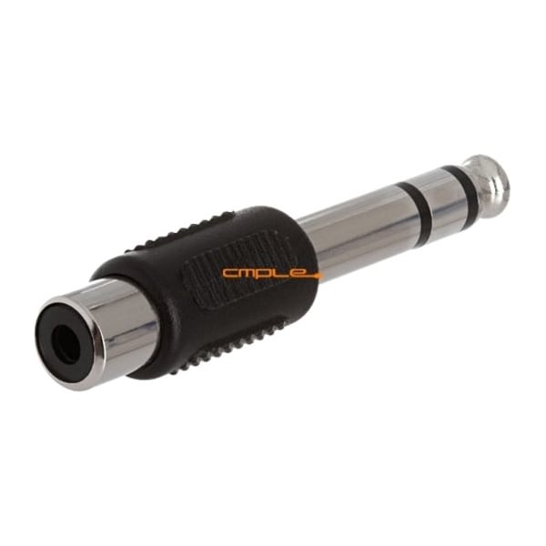 Cmple 6.35mm Stereo Plug to RCA Jack Adapter 195-N - main
