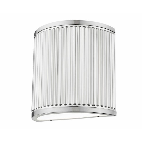 Z-Lite Stari 1 Light Wall Sconce, Brushed Nickel/Frosted, 8 In W 1013S-BN-LED - main