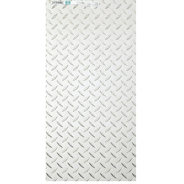 Stanley 4220BC Series Tread Plate, 12 in W, 24 in L, Diamond Tread, Aluminum, Polished N316-349 - main