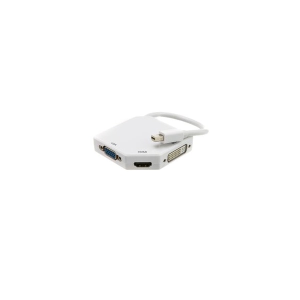 Cable Wholesale Mini DisplayPort Male to HDMI, VGA, or DVI fml, 3-IN-1 Video Adapter, Supports 4K at 30,1080P at 60 30H1-62706 - main