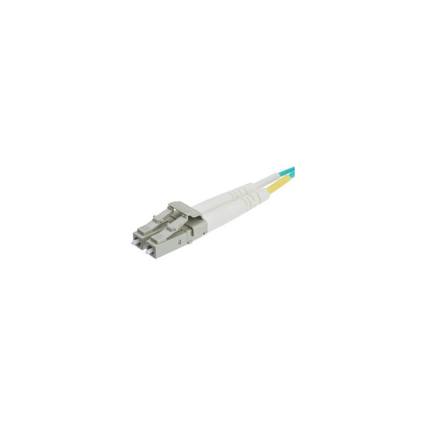 Cable Wholesale LC OM4 Duplex 2.0mm Fiber Optic Patch Cord, OFNR /LSZH, Multimode 50/125, Aqua Jacket, Beige LCLC-410100 - main