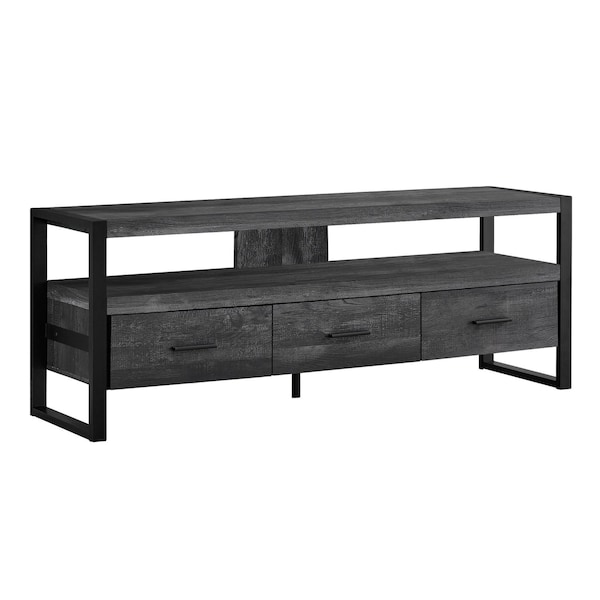 Homeroots 59in Black Cabinet Enclosed Storage TV Stand 332969 - main