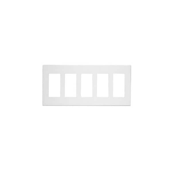 Leviton Decora Wallplate, Screwless, Standard Size, Gang 5, White 80321-SW - main