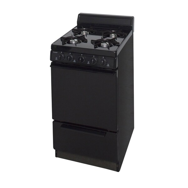 Premier Gas Range, Four 9100 BTU Open Burners, 20 inW x 40 inH x 24.5 inD, 2.42 cu. Ft., Black 805723 - main