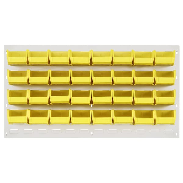 Quantum Storage Systems 36X19 HC LOUVERED PANEL W/32 BINS YELLOW QLP-3619HC-210-32YL - main