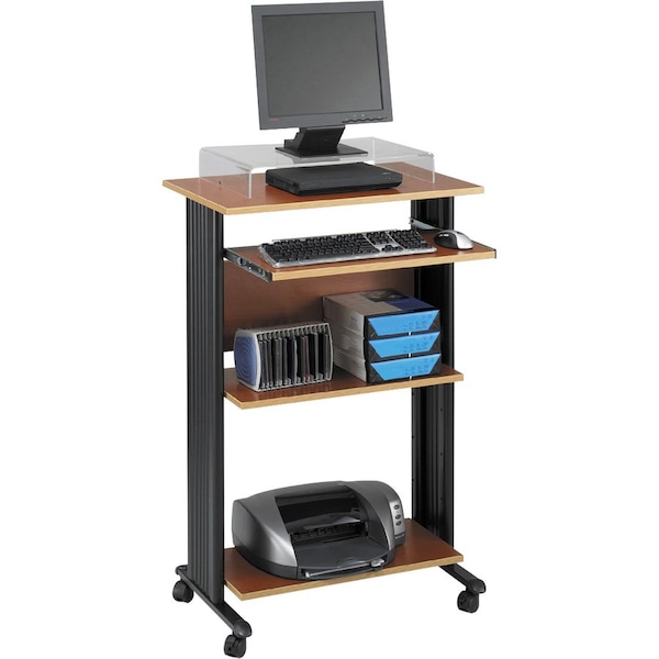 Safco Stand-Up Workstation, 19.75" D X 29.50" W X Stee/Compressed Wood, Cherry 1923CY - main