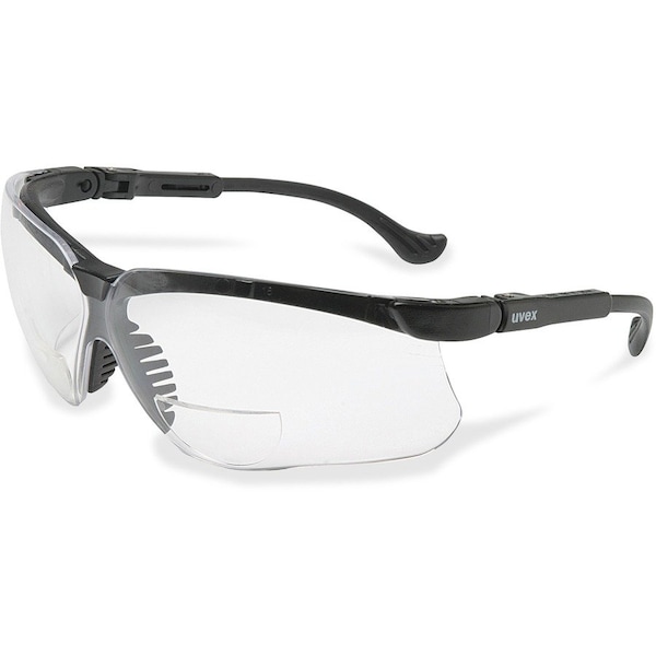 Uvex Genesis(R) Reader Safety Glasses, Black Wraparound Frame, 2.5 Diopter, Clear Lens, Universal S3763 - main