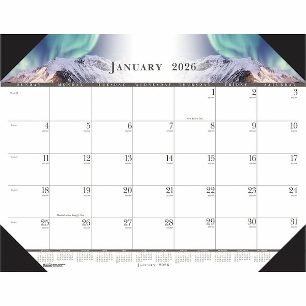House Of Doolittle 22 x 17" One-Color Photo Monthly Desk Pad Calendar, Nature HOD140HD - main