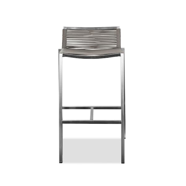 Homeroots 18 x 16 x 33 in. Stainless Steel Bar Stool 372057 - main