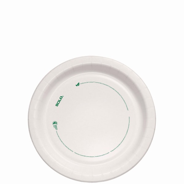 Solo Compostable Paper Dinnerware, ProPlanet Seal, Plate, 9in dia, White, 250PK OFMP9-PLANET - main