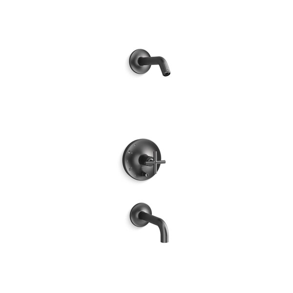 Kohler Purist Rite-Temp Tub & Shower trim kit with diverter and cross handle (Showerhead not included) T14421-3L-BGP - main
