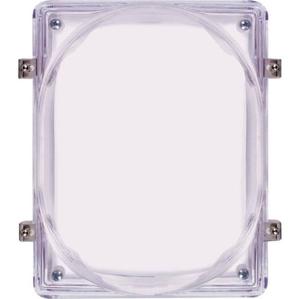 Safety Technology International Audible and Strobe Guard, Polycarbonate, Flush Mount, 6 1/2 in W x 8 1/2 in H x 4 in D, Clear STI-1221E - main