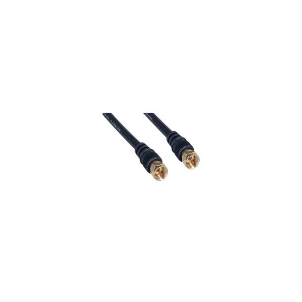 Cable Wholesale RG59 F-pin Coaxial Cable with Gold connectors, Black, F-pin Male, 6 foot 10X2-01106G - main