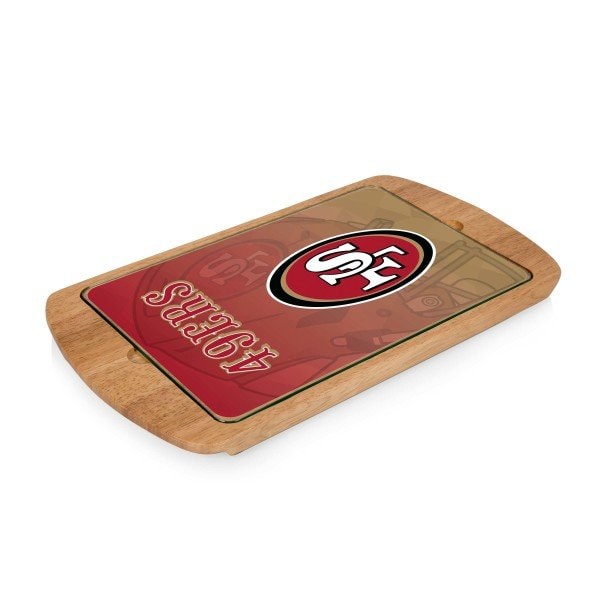 Picnic Time Family Of Brands NFL San Francisco 49ers - Billboard Glass Top Serving Tray 911-01-505-274-2 - main
