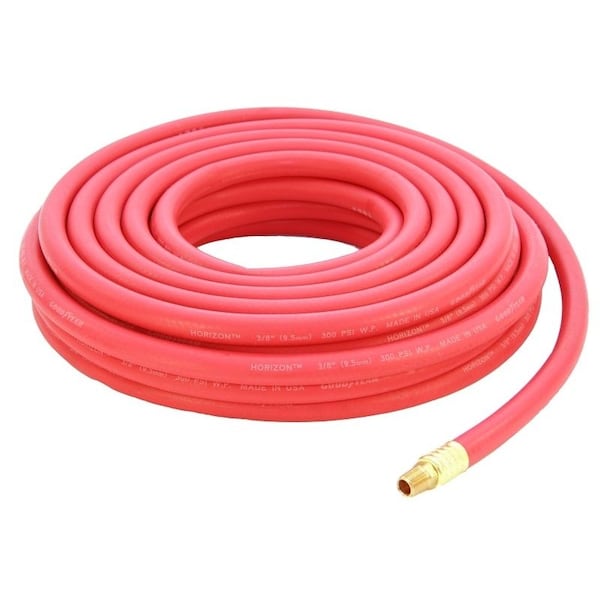 Abbott Rubber ABBOTT RUBBER 1010-03825-50-4MM Quick-Connect Air Hose, 3/8 in ID, MNPT, EPDM Rubber, Red 1010-03825-50-4MM - main