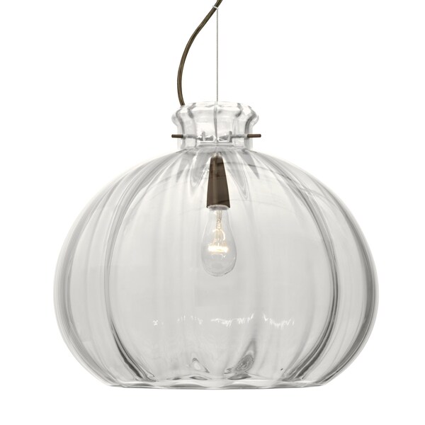 Besa Lighting Pinta 12 Cord Pendant, Clear, Bronze Finish, 1x100W Incandescent 1KX-464588-BR - main