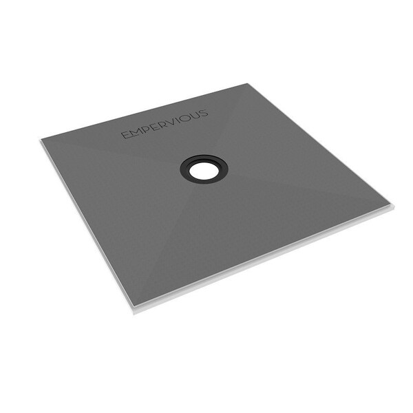 Emser Tile Empervious Series Shower Pan With Drain, 48 in L, 48 in W, 1 in H, Fiberglass/XPS Foam ZGBSP4848 - main