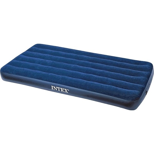 Intex Recreation 68757 Downy Airbed Mattress, 75 in L, 39 in W, Twin, Vinyl, Blue 64757E - main