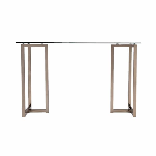 Homeroots 48" Clear and Champagne Glass Writing Desk 402037 - main
