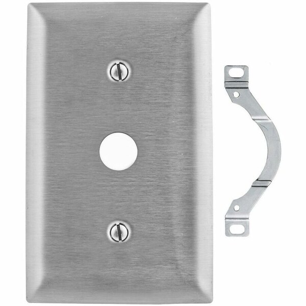 Hubbell Wiring Device-Kellems Toggle Opening Wall Plates and Box Cover, Number of Gangs: 1 Stainless Steel, Brushed Finish, Gray SS12 - main