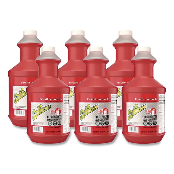 Sqwincher Liquid Concentrate Electrolyte Drink, Fruit Punch, 64 oz Bottles, 6PK 159030325 - main