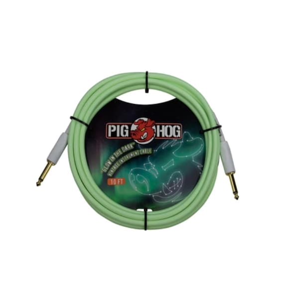 Galaga Pig Hog 10 ft. Instrument Cable, Glow in the Dark PCH10GLO - main