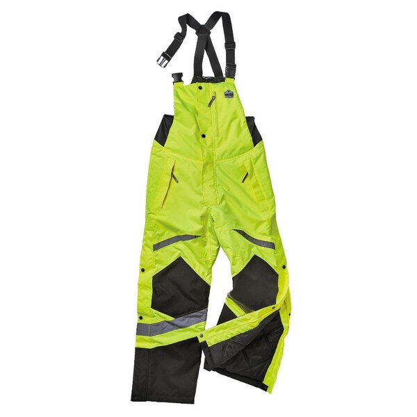 Glowear Insulated Thermal Bib, Unisex, Small, Hi-Viz Lime, 300D Polyester, 32 in L Inseam, 8928 25522 - main