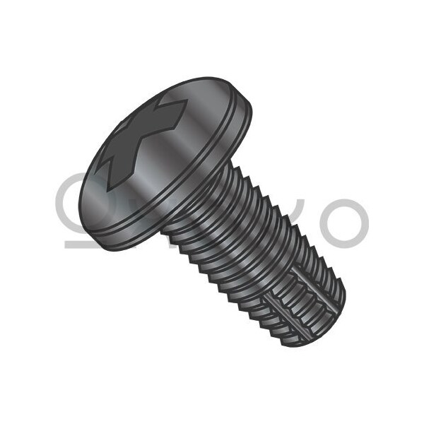 Oxoxo 4-40X1/2 Phillips Pan Thread Cutting Screw Type F Fully Threaded Black Zinc and Bake, 10000PK 457955 - main