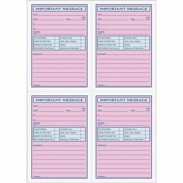 Tops Business Forms TOPS, Telephone Message Book, Fax/mobile Section, 5 1/2 X 3 3/16, Two-Part, 400/book 4009 - main
