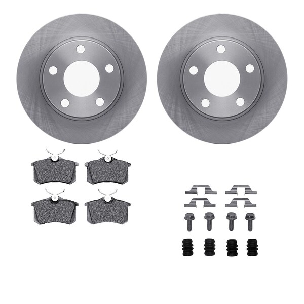 Dynamic Friction Co DFC Rotors with EURO 5000 Ceramic Brake Pads includes Hardware 6612-73099 - main
