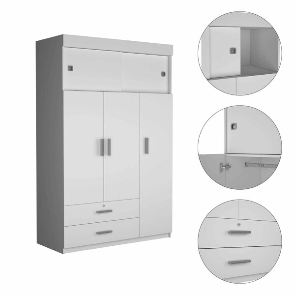 Homeroots 73" White Two Drawer Combo Dresser 403747 - main