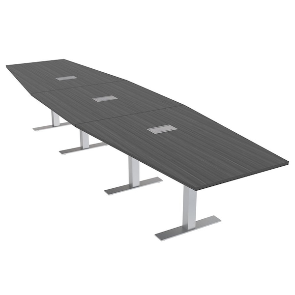 Skutchi Designs 16ft Hexagon Conference Table With Power | Harmony Series | 16 Person Meeting Room Table HAR-HEX.IR-48X192-T-WA7949-ESIL - main