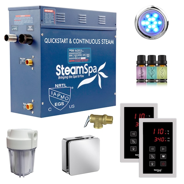 Steamspa Royal Series 6KW Steam Generator w/ Continuous Steam, Dual Touchpads and Filter in Polished Chrome RYTS600CH - main