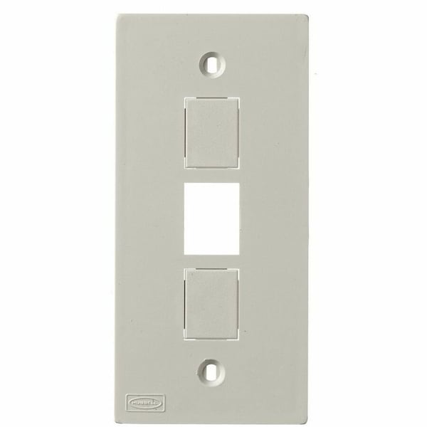 Hubbell Wiring Device-Kellems Three-Jack Faceplate, White, PVC, Plates KP2163 - main