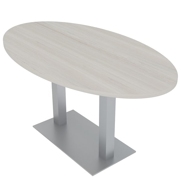 Skutchi Designs Oval Conference Table With Power Unit, 36 in W, 72 in L, Ivory HAR-OVL-36X72-DOU-K458-NA - main