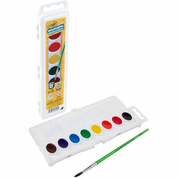 Crayola 8 Count Washable Watercolor Set, Assorted, 8PK CYO530525 - main
