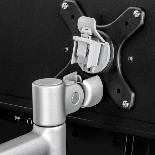Atdec full motion monitor arm channel mount, suits flat screen monitors up to 26.5 lbs, curved AWMS-46W35-S - main