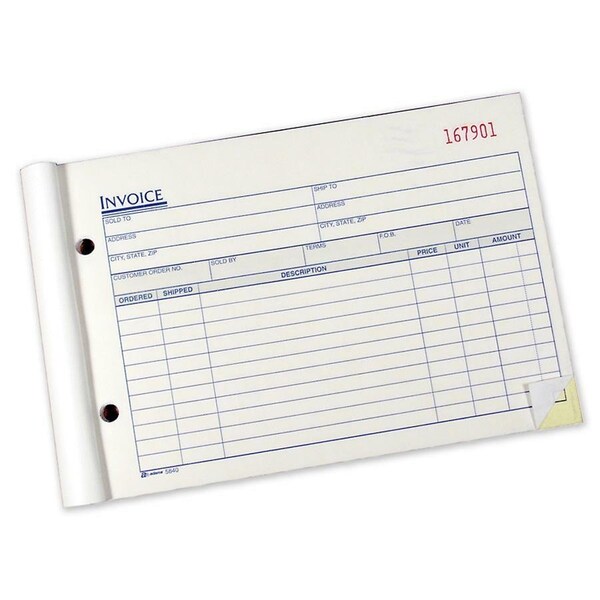 Adams Invoice Book- 3-part- carbonless- 50 ST per BK TC5840 - main