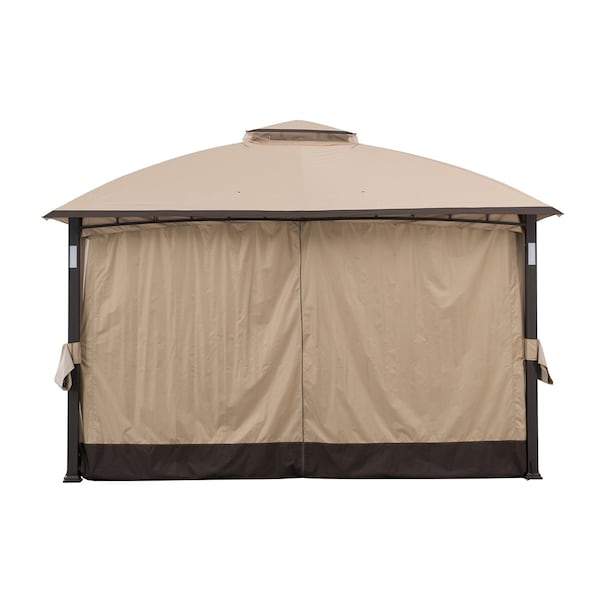 Sunjoy Tan+Brown Replacement Curtain For Moorehead Steel Patio Gazebo 11X13 Ft A101011500 Sold At A111305800 - main
