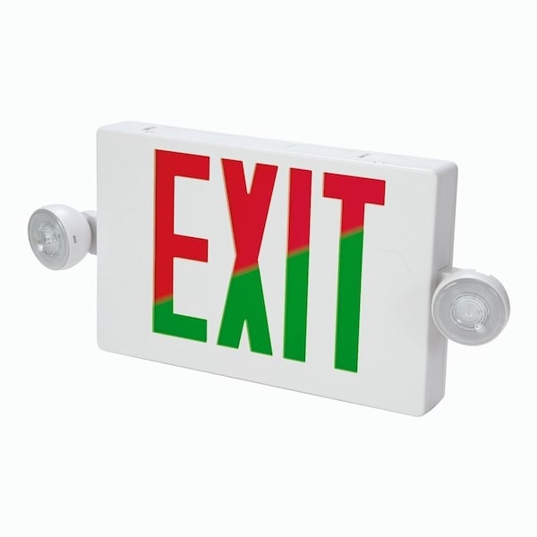Sure-Lites Exit Light, 16-9/16 in OAW, 8-1/4 in OAH, 120/277 V, 4.04 W, LED Lamp, Thermoplastic Fixture, White APC7RG - main