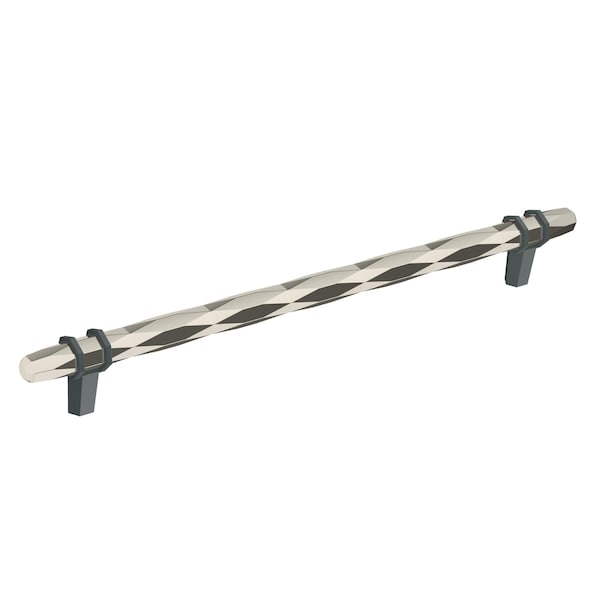 Amerock London 10-1/16 in 256 mm Center-to-Center Polished Nickel/Black Bronze Cabinet Pull BP36664PNBBR - main