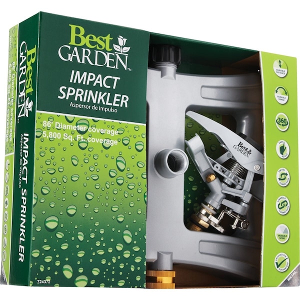 Best Garden Metal 5800 Sq. Ft. Sled Impulse Sprinkler JR0734 - main