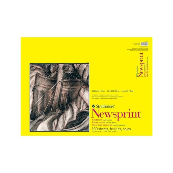 Strathmore 300 Series Newsprint Pad, Tape Binding, 100 Sheet, 18x24 inch P307-918-1 - main