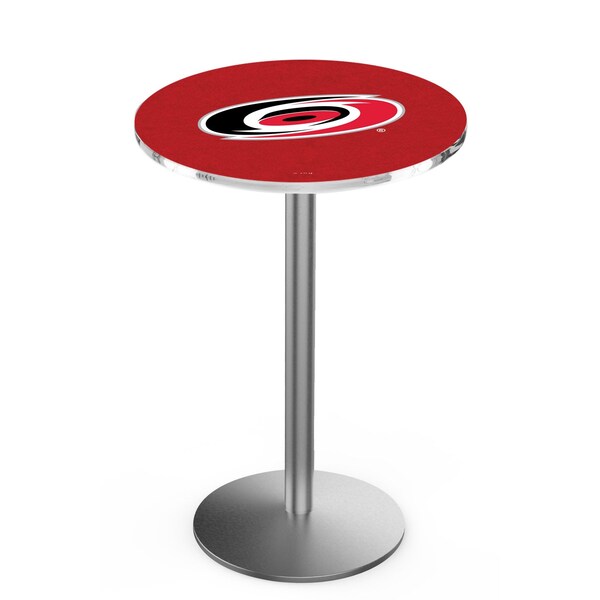 Holland Bar Stool Co 36" Stainless Steel Carolina Hurricanes Pub Table, 36" dia. Top L214S3636CarHur - main