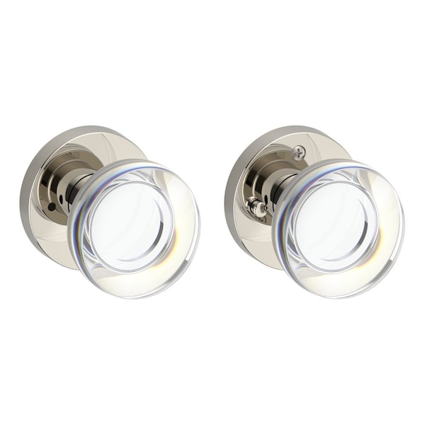 Baldwin Privacy Contemporary Crystal Knob and Contemporary Round Rose with 6AL Latch and Dual Strike PVCCYCRR055 - main