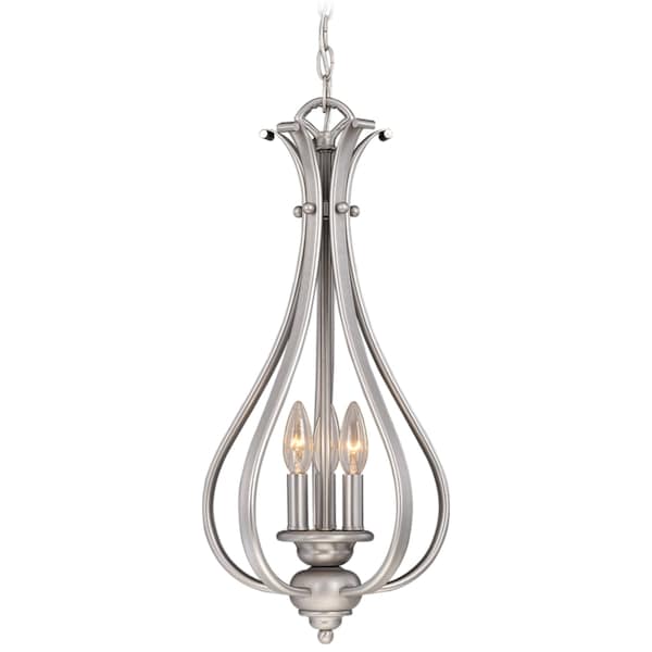 Vaxcel Monrovia 3 Light Brushed Nickel Teardrop Candle Pendant PD35459BN - main