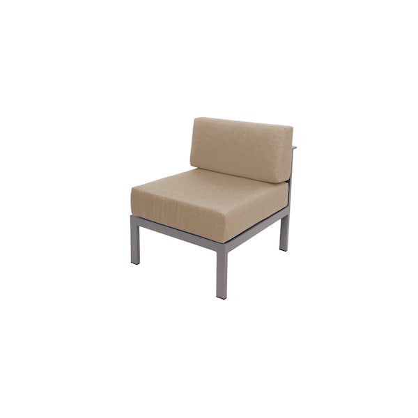 Bfm Seating Belmar Armless Middle Sofa Section with Sunbrella cushions, Soft Gray Frame PH6101SG-M-57015 - main